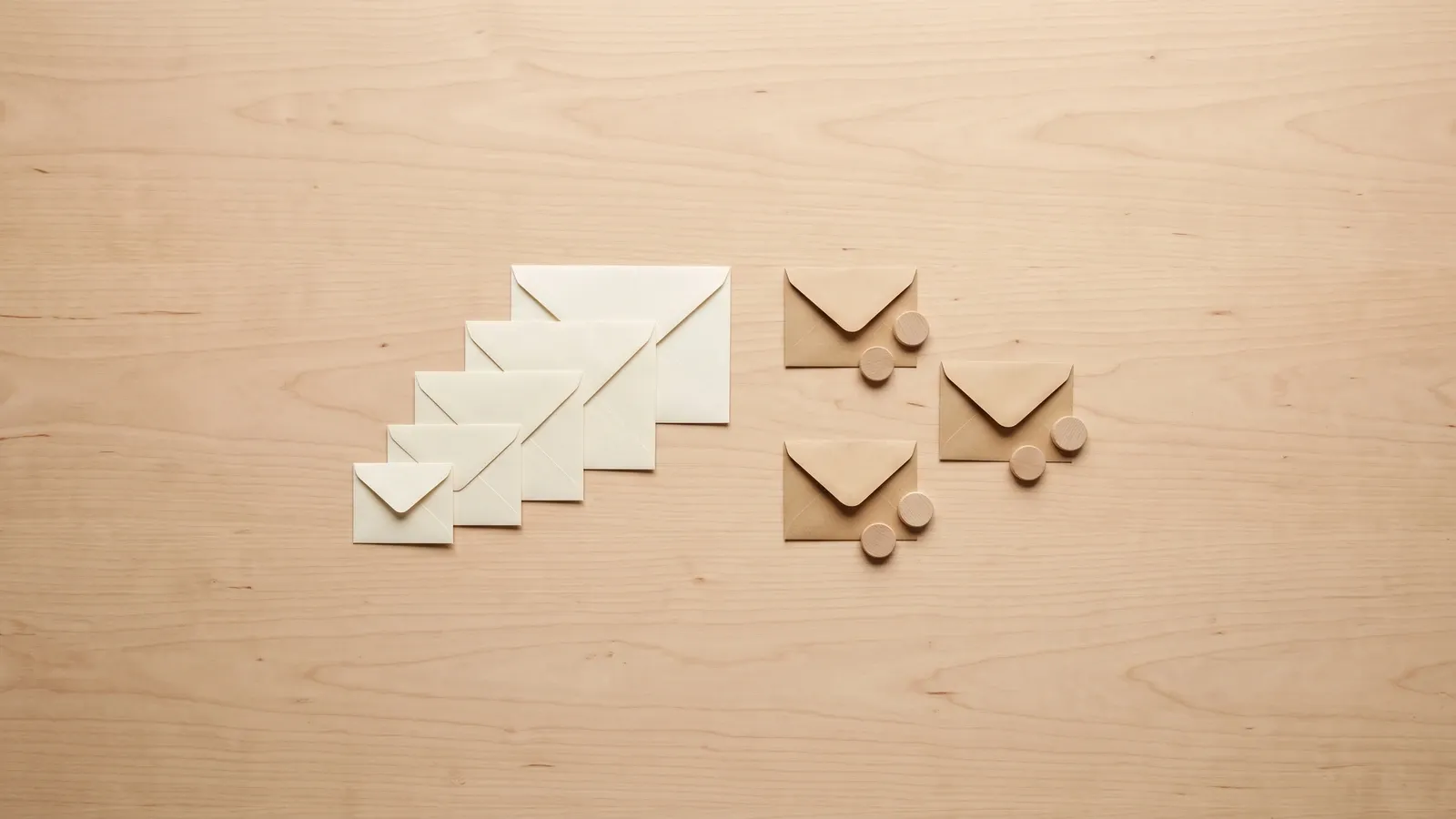 Two arrangements of payment envelopes representing debt repayment approaches.